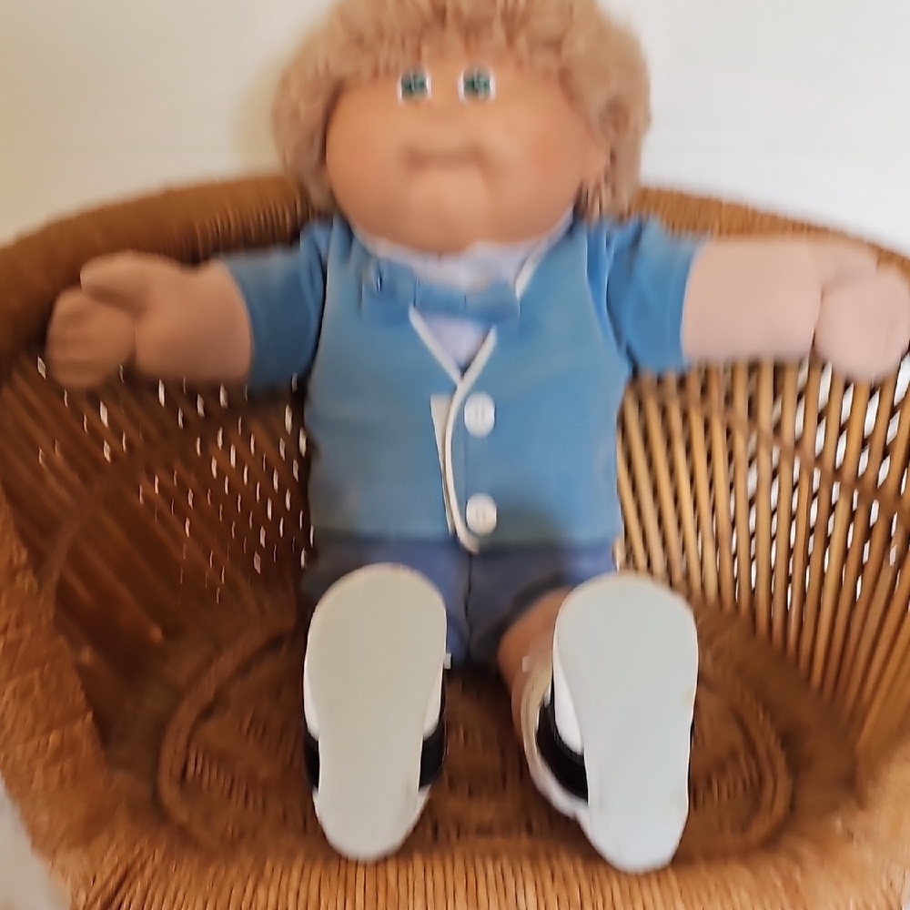 Vintage Cabbage Patch Kid Doll Blonde Blue Clothes Appalachian Coleco 1978-1982 - Picture 11 of 16